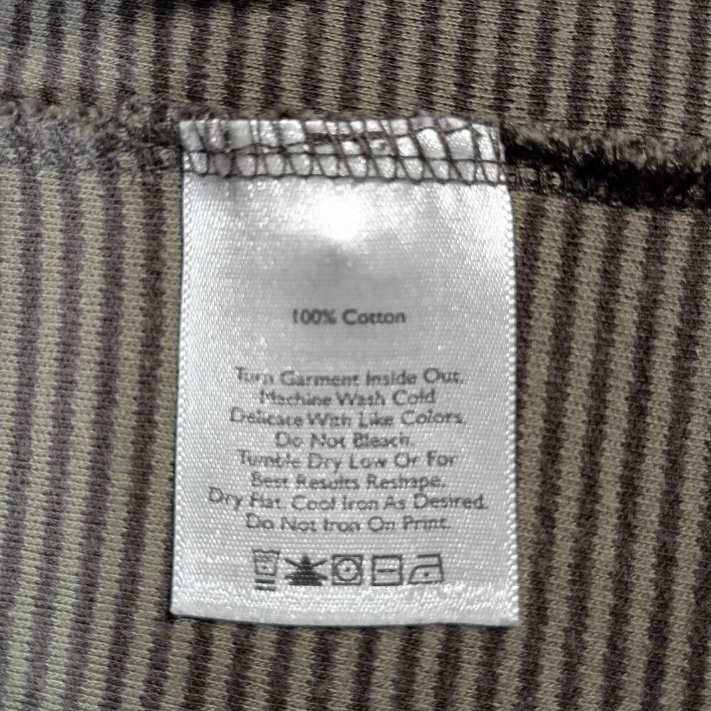 Eddie Bauer Striped Heavyweight 100% Cotton Polo Shirt Men's L Tall Brown SOFT - Picture 5 of 8